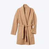 Plush shawl collar coat