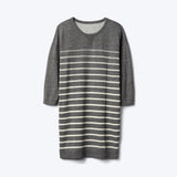 Three-quarter sleeve sweatshirt dress
