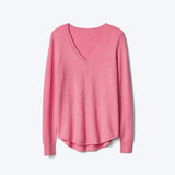 Deep V-neck long sleeve sweater