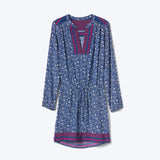 Mix print long sleeve dress