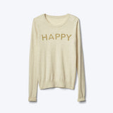 Happy intarsia crewneck sweater
