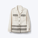 Textured stripe utility jacket