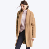 Plush shawl collar coat