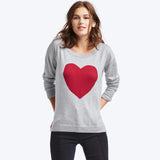 Heart intarsia drop shoulder sweater