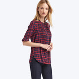 Plaid pintuck popover