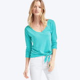 V-neck knot slub tee