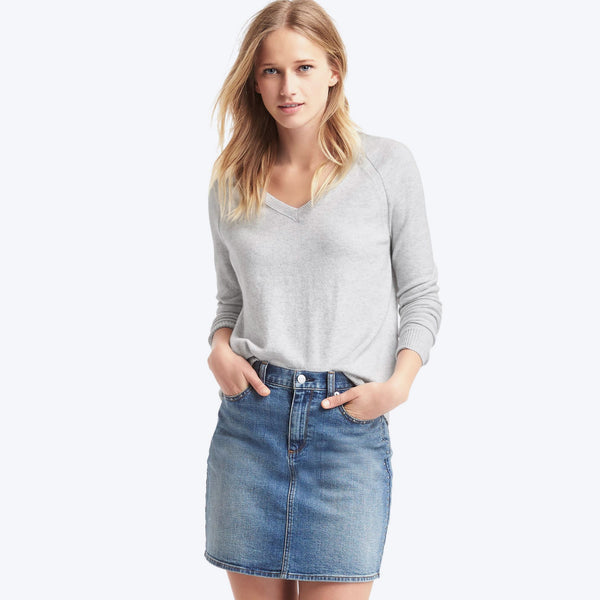 Soft open V-neck sweater