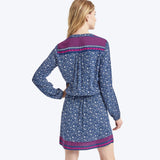 Mix print long sleeve dress