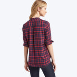 Plaid pintuck popover
