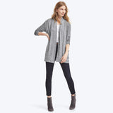 Softspun marled open-front cardigan