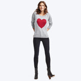 Heart intarsia drop shoulder sweater