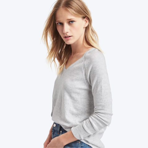Soft open V-neck sweater