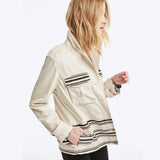 Textured stripe utility jacket