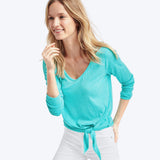 V-neck knot slub tee